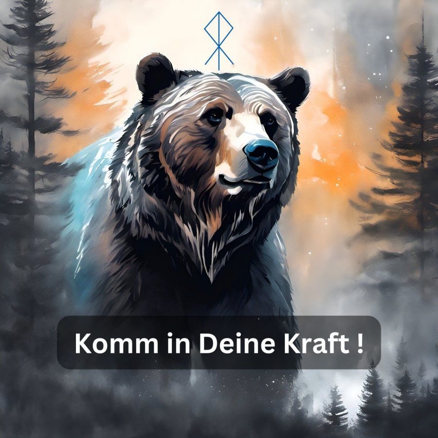 DIe Urkraft des Bären ausgedrückt in dem Porträt eines Grizzly